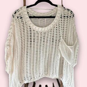 NWOT Roxy open knit crochet top size M